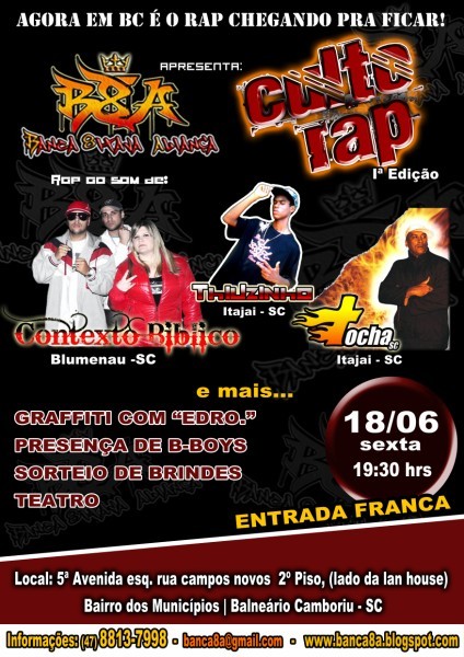 Culto Rap dia 18/06