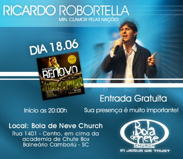 Ricardo Robortella na Bola de Neve, sexta-feira dia 18