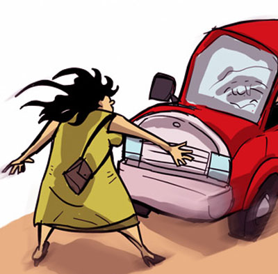 Mulher é atropelada na faixa de pedestre na Terceira Avenida