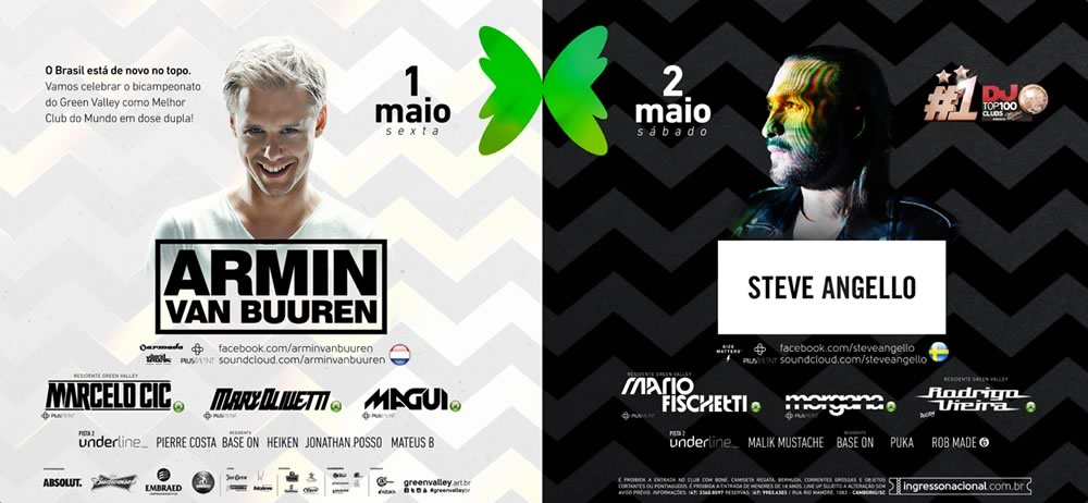 Green Valley apresenta Armin e Steve na celebração do título de Melhor Club do Mundo