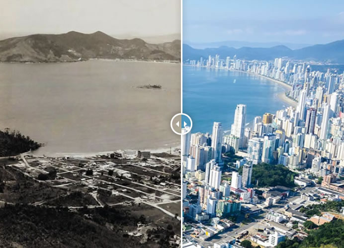 5 fotos que mostram o “antes e depois” de Balneário Camboriú
