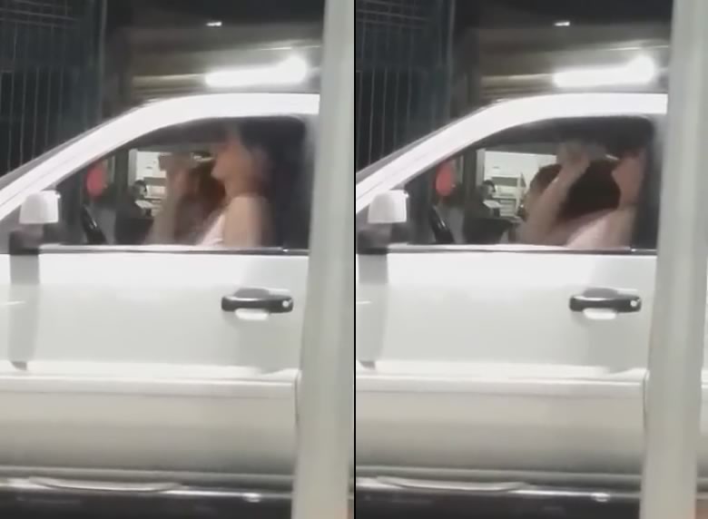 Mulher causa acidente e é flagrada bebendo no carro