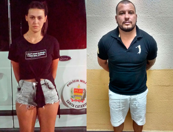 Paula é acusada de ser cúmplice do namorado Juliano em um homicídio realizado no Rio Grande do Sul. (Polícia Militar / divulgação)
