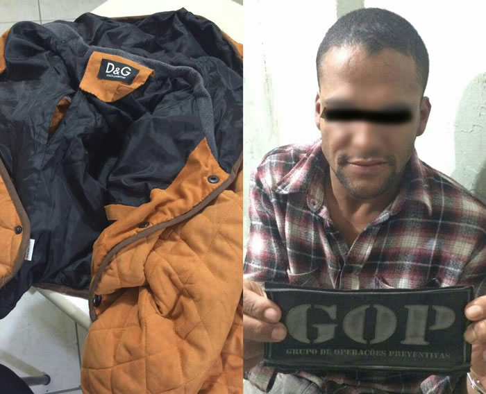 Homem rouba jaqueta e é detido por Guardas Municipais