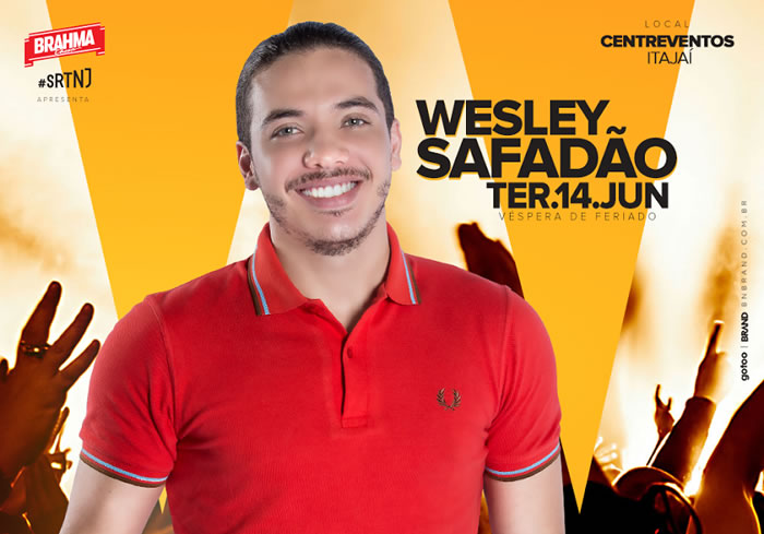 Show nacional com Wesley Safadão, dia 14 de junho, em Itajaí; Concorra a ingressos