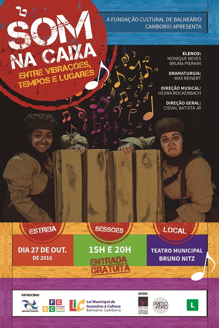 Espetáculo “Som na Caixa” estreia na quinta-feria, 27, no Teatro Bruno Nitz