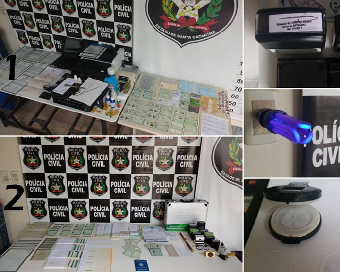 Polícia Civil encontra laboratório clandestino de documentos falsos em Camboriú