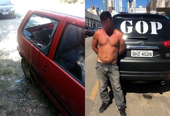 Guarda Municipal prende arrombador de carro na Interpraias 1 arrombador de carro