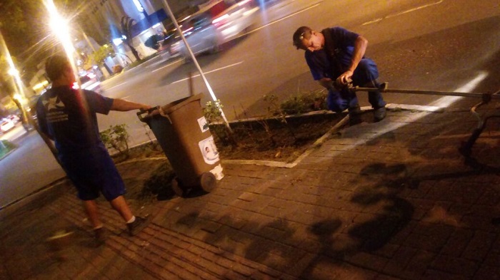 Prefeitura realiza podas de arbustos noturnas no Centro de Balneário Camboriú