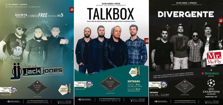 Bandas Jack Jones, Talkbox e Divergente agitam o Bovary nesta semana