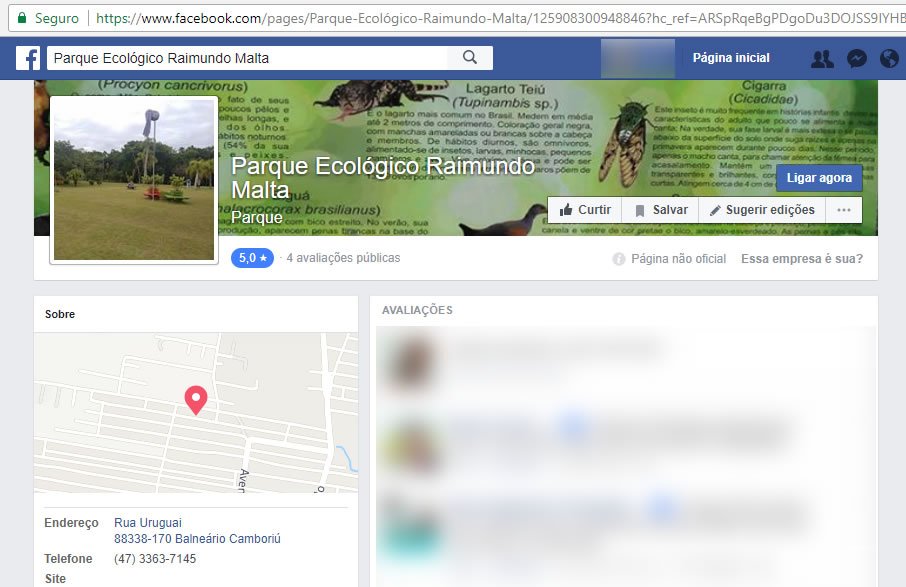 Pagina do Parque