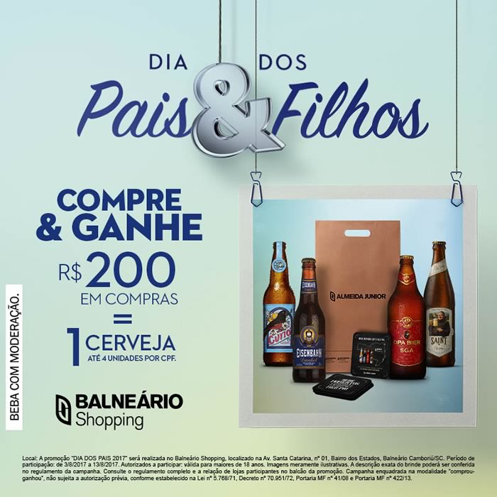 Campanha de Pais presenteia com cervejas artesanais catarinenses no Balneário Shopping
