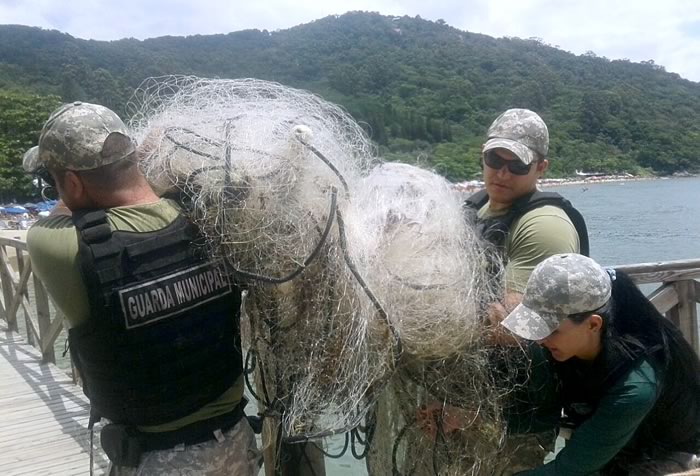 Guarda Ambiental realiza apreensão de rede de pesca ilegal