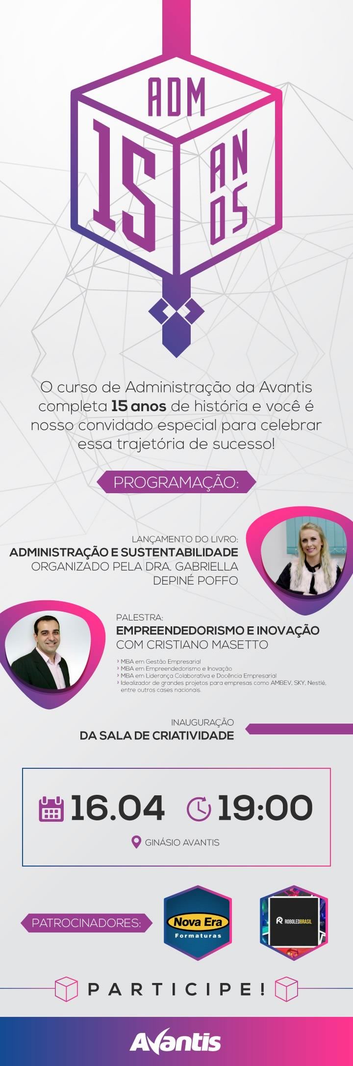 Curso de Administração da Avantis completa 15 anos