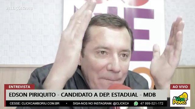 Edson Piriquito, candidato a deputado estadual pelo MDB