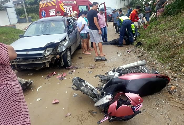Acidente deixa motociclista gravemente ferido na Várzea do Ranchinho