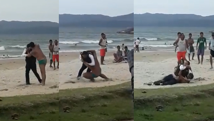 Fiscal é agredido após pedir para banhista parar de jogar bola na praia de Itapema