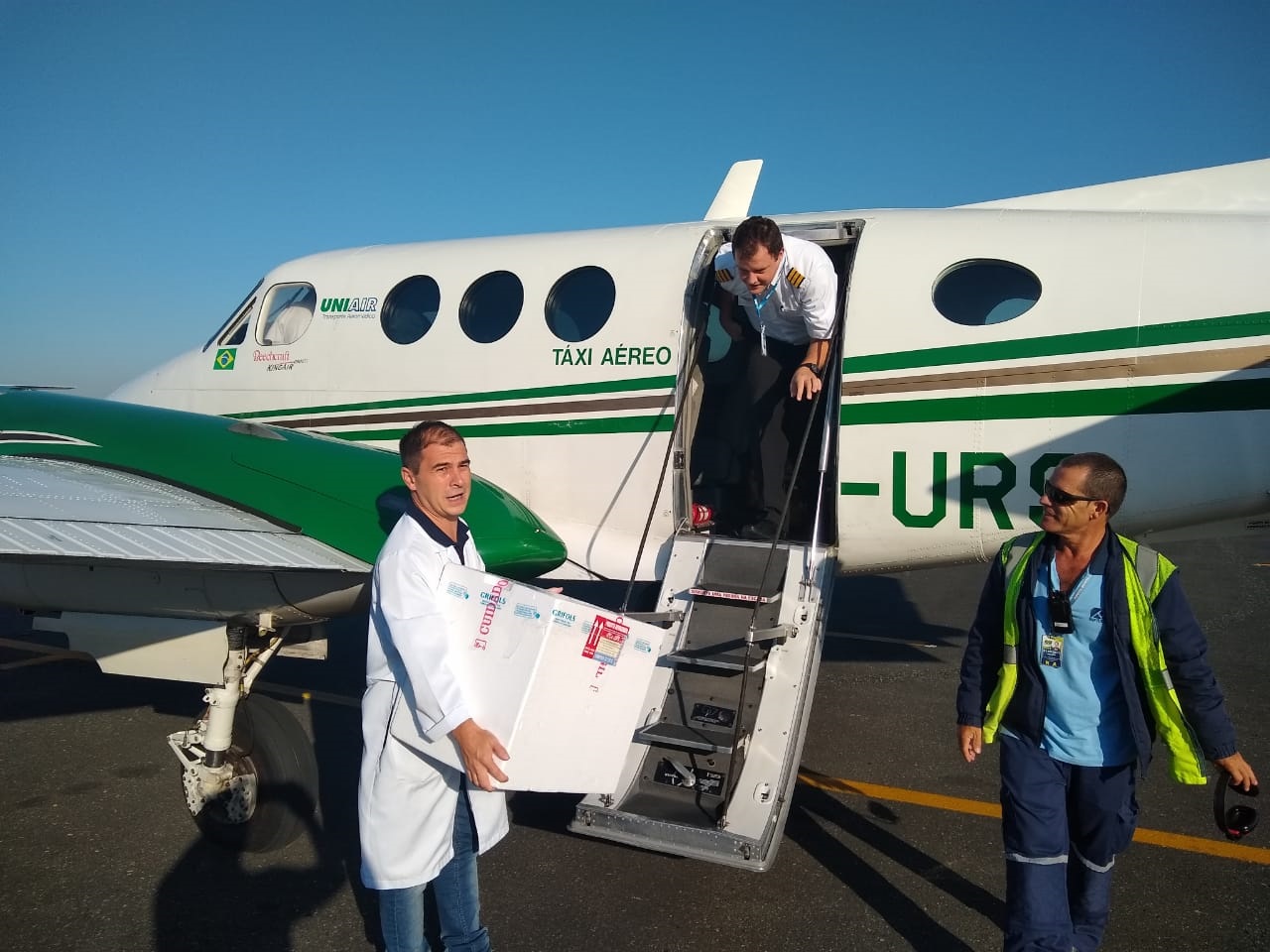 Órgão é captado no Hospital Ruth Cardoso e levado até o aeroporto de Navegantes