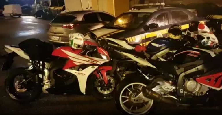 Motociclistas são pegos pela PRF após serem vistos em alta velocidade pela BR-101