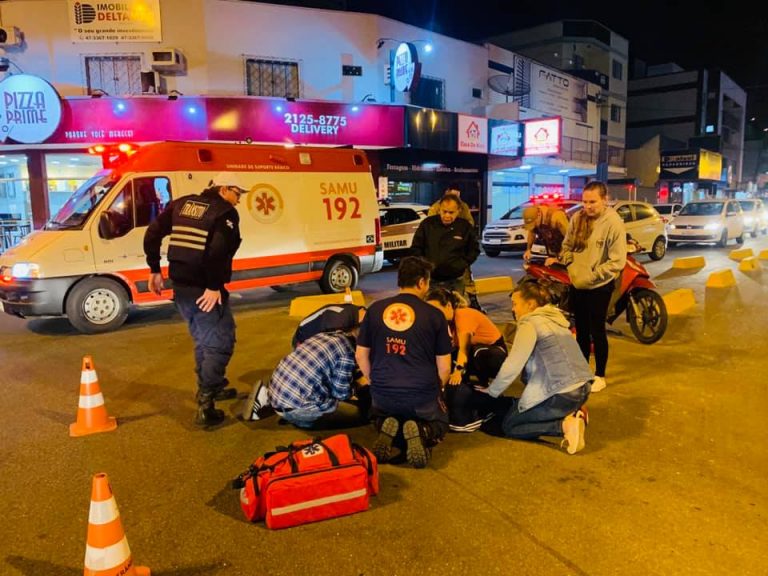 Motociclista se acidenta na rótula da 3ª Avenida com Rua 3100