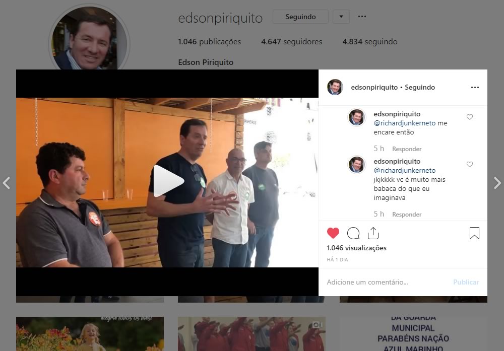 Piriquito se descontrola no Instagram: seu babaca, seu b**sta, seu m**da