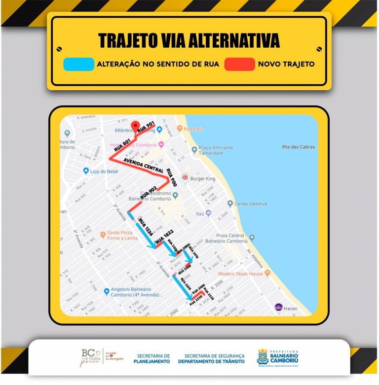 Município inicia alterações para melhorar o trânsito em ruas do Centro