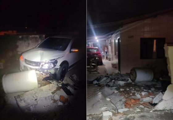 Motorista alcoolizado colide em muro e invade casa no bairro Cordeiros