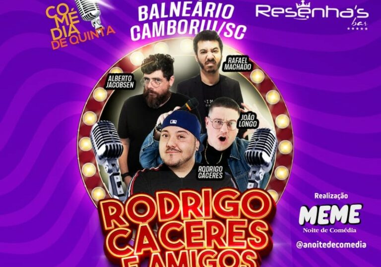 Rodrigo Cáceres e amigos se apresentam em Balneário Camboriú na quinta-feira, 26
