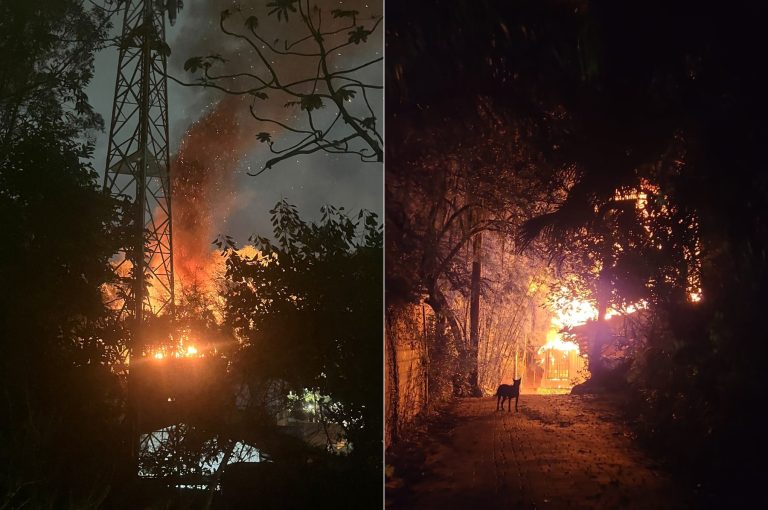 Incêndio destrói casa de madeira em Cabeçudas