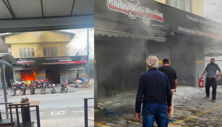 Explosão em oficina de motos em Itajaí deixa dois feridos em estado grave