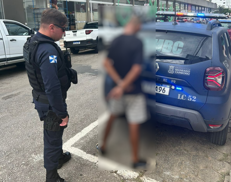 Homem é preso após ser flagrado furtando fiação elétrica na Rua Biguaçu